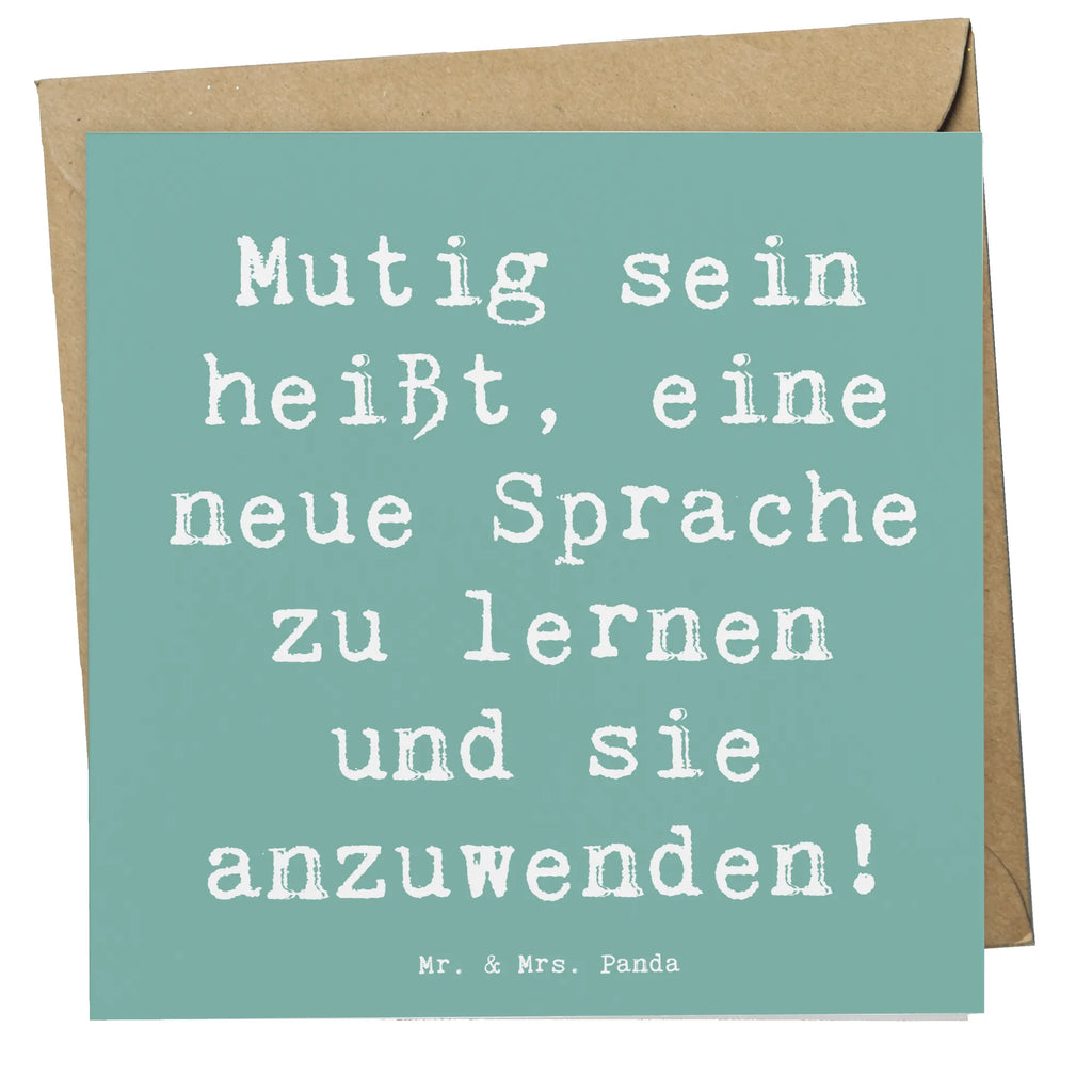 Deluxe Karte Spruch Sprachen Lernen und Anwenden Einladungskarte, Karte, Hochwertige Grußkarte, Hochwertige Klappkarte, Hochzeitskarte, Geburtstagskarte, Grußkarte, Glückwunschkarte, Klappkarte