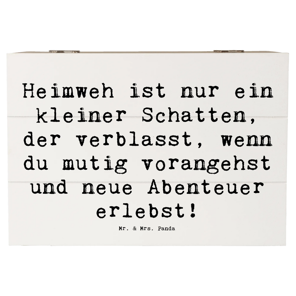 Wooden chest Saying Heimweh ist nur ein kleiner Schatten, der verblasst, wenn du mutig vorangehst und neue Abenteuer erlebst! Schatulle, Kiste, Schatzkiste, Erinnerungsbox, Holzkiste, Truhe, XXL, Geschenkbox, Aufbewahrungsbox, Dekokiste, Erinnerungskiste, Geschenkdose, sprüche, zitate, spruch kollektion, inspiration, motivation, lebensweisheiten, geschenkideen, wanddeko, wohnaccessoires, sprüche sammlung, schöne sprüche, glück, liebe, freude, lächeln, alltag verschönern, nachhaltige geschenke, dekoration, kreativ, einzigartig, shopify, mr and mrs panda