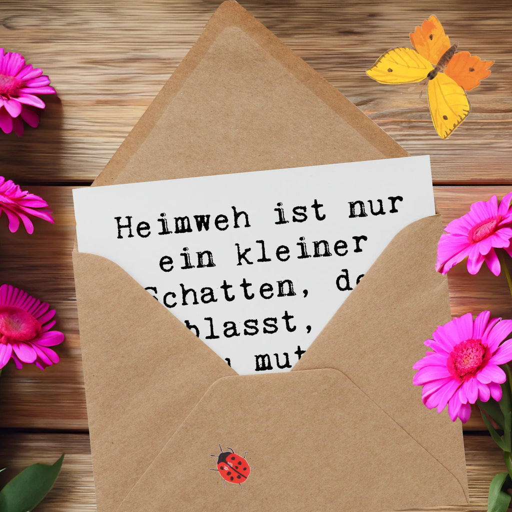 Deluxe Karte Spruch Heimweh überwinden Abenteuer erleben Hochzeitskarte, Hochwertige Grußkarte, Grußkarte, Geburtstagskarte, Karte, Klappkarte, Einladungskarte, Glückwunschkarte, Hochwertige Klappkarte