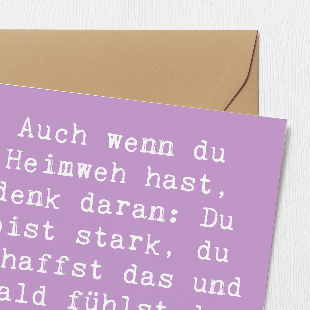 Deluxe Karte Spruch Heimweh überwinden Hochwertige Klappkarte, Klappkarte, Hochwertige Grußkarte, Karte, Hochzeitskarte, Grußkarte, Geburtstagskarte, Glückwunschkarte, Einladungskarte, sprüche, zitate, spruch kollektion, inspiration, motivation, lebensweisheiten, geschenkideen, wanddeko, wohnaccessoires, sprüche sammlung, schöne sprüche, glück, liebe, freude, lächeln, alltag verschönern, nachhaltige geschenke, dekoration, kreativ, einzigartig, shopify, mr and mrs panda