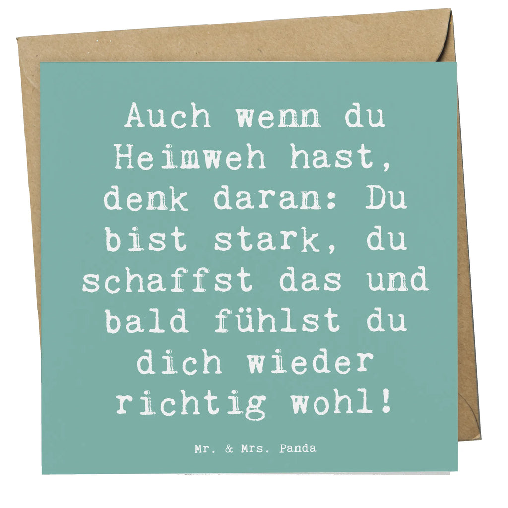 Deluxe Karte Spruch Heimweh überwinden Hochwertige Klappkarte, Klappkarte, Hochwertige Grußkarte, Karte, Hochzeitskarte, Grußkarte, Geburtstagskarte, Glückwunschkarte, Einladungskarte, sprüche, zitate, spruch kollektion, inspiration, motivation, lebensweisheiten, geschenkideen, wanddeko, wohnaccessoires, sprüche sammlung, schöne sprüche, glück, liebe, freude, lächeln, alltag verschönern, nachhaltige geschenke, dekoration, kreativ, einzigartig, shopify, mr and mrs panda