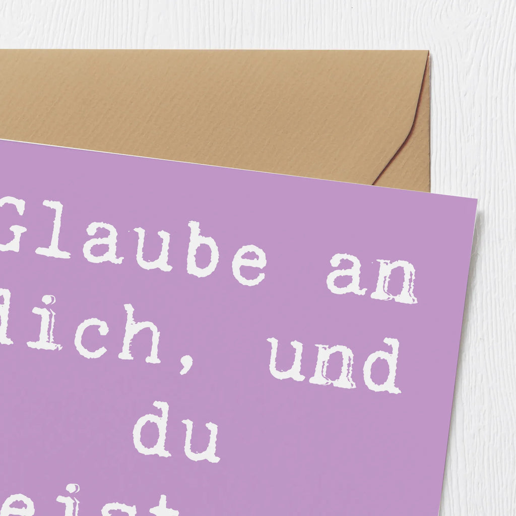 Deluxe Card Saying Glaube an dich, und du meisterst alles! Karte, Geburtstagskarte, Hochwertige Klappkarte, Grußkarte, Hochzeitskarte, Klappkarte, Hochwertige Grußkarte, Glückwunschkarte, Einladungskarte