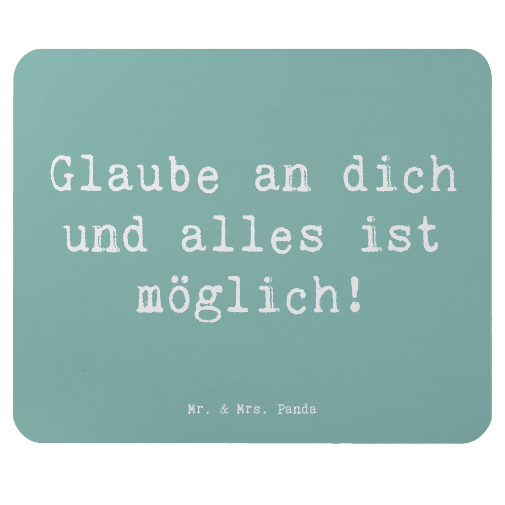 Mouse mat Saying Glaube an dich und alles ist möglich! Mousepad, Arbeitszimmer, Mauspad Büro, Einzigartiges Mauspad, Mausunterlage, Designer Mauspad, Computer zubehör, PC Zubehör, Büroausstattung, Mauspad