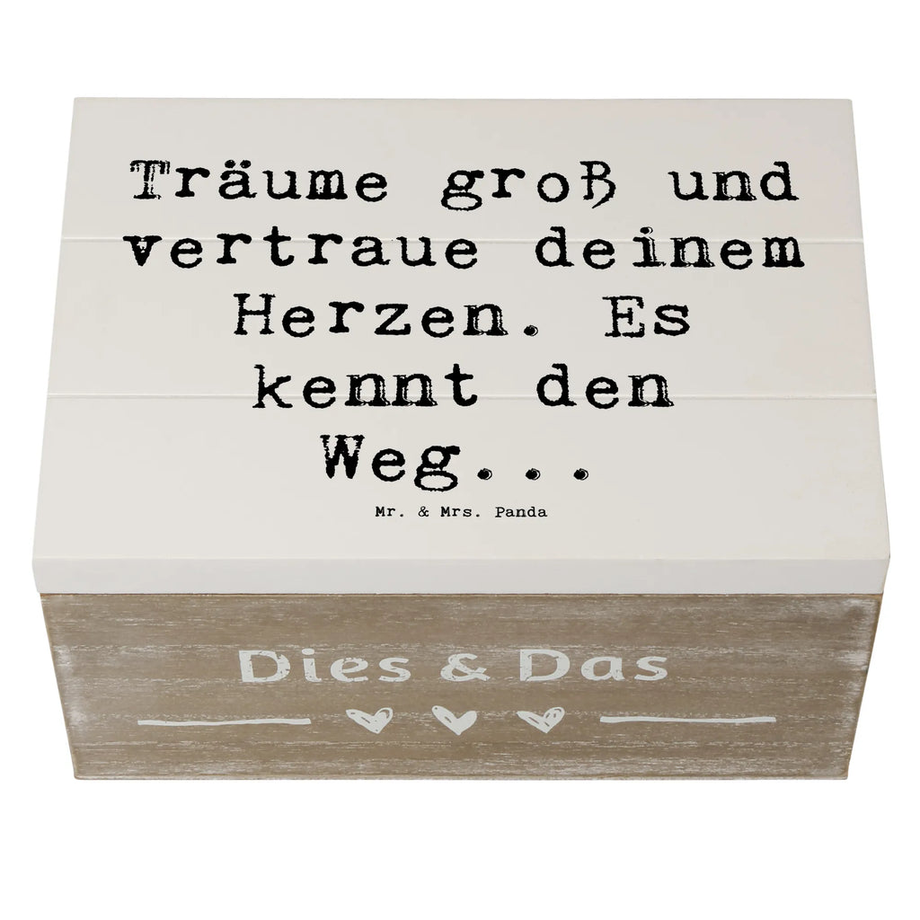 Wooden chest Saying Träume groß und vertraue deinem Herzen. Es kennt den Weg... Schatulle, Truhe, Erinnerungsbox, Geschenkbox, Geschenkdose, Kiste, Dekokiste, Aufbewahrungsbox, Holzkiste, Schatzkiste, XXL, Erinnerungskiste