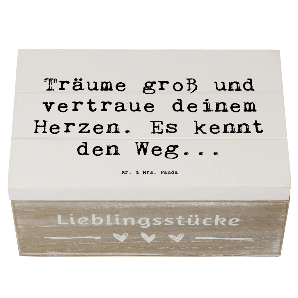 Wooden chest Saying Träume groß und vertraue deinem Herzen. Es kennt den Weg... Schatulle, Truhe, Erinnerungsbox, Geschenkbox, Geschenkdose, Kiste, Dekokiste, Aufbewahrungsbox, Holzkiste, Schatzkiste, XXL, Erinnerungskiste