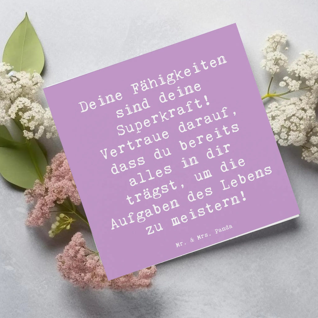Deluxe Karte Spruch Vertrauen in Fähigkeiten Geburtstagskarte, Grußkarte, Karte, Klappkarte, Einladungskarte, Hochwertige Klappkarte, Hochwertige Grußkarte, Glückwunschkarte, Hochzeitskarte