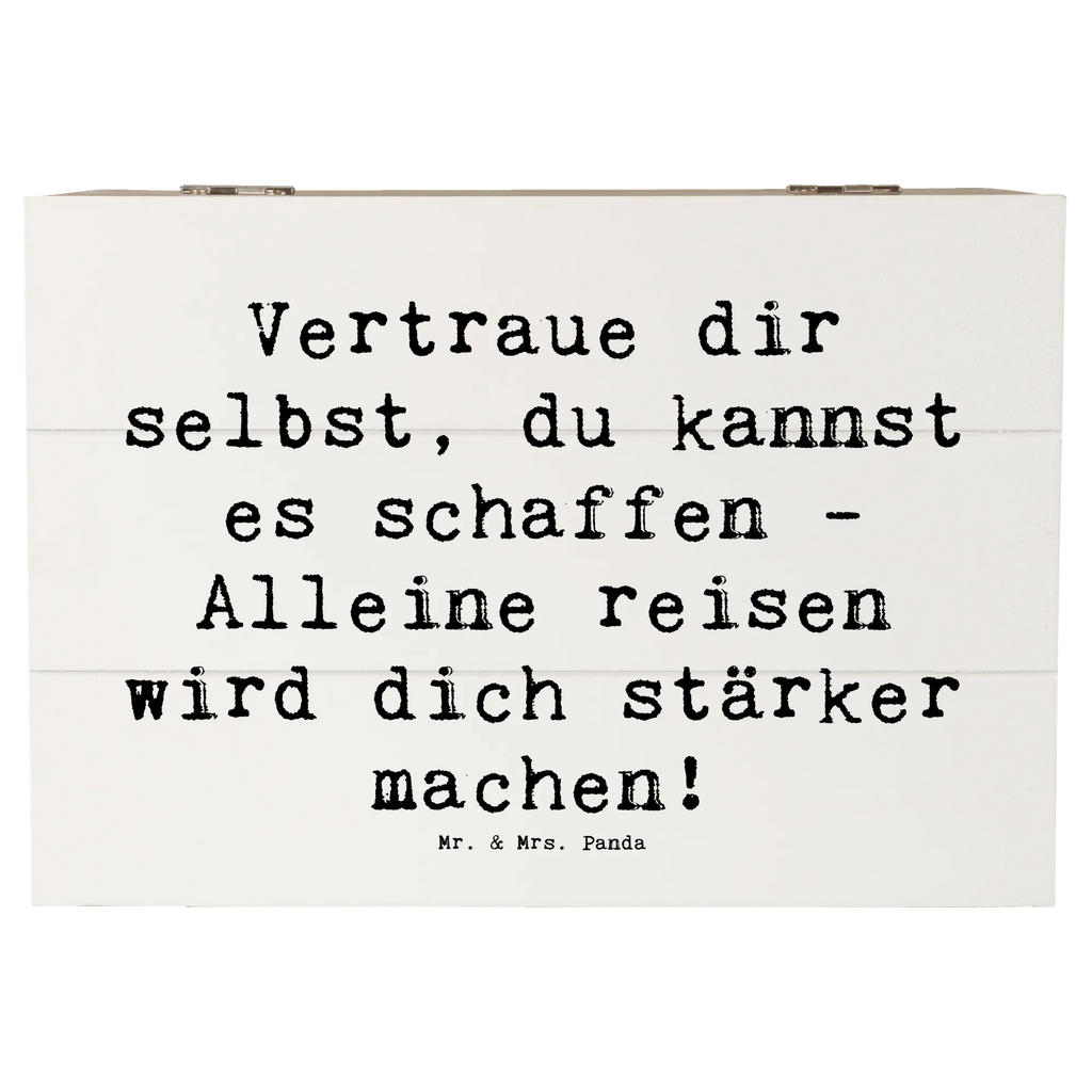 Holzkiste Spruch Alleine Reisen unternehmen Erinnerungskiste, Truhe, Erinnerungsbox, Holzkiste, Schatulle, Geschenkdose, Aufbewahrungsbox, Geschenkbox, Dekokiste, XXL, Schatzkiste, Kiste