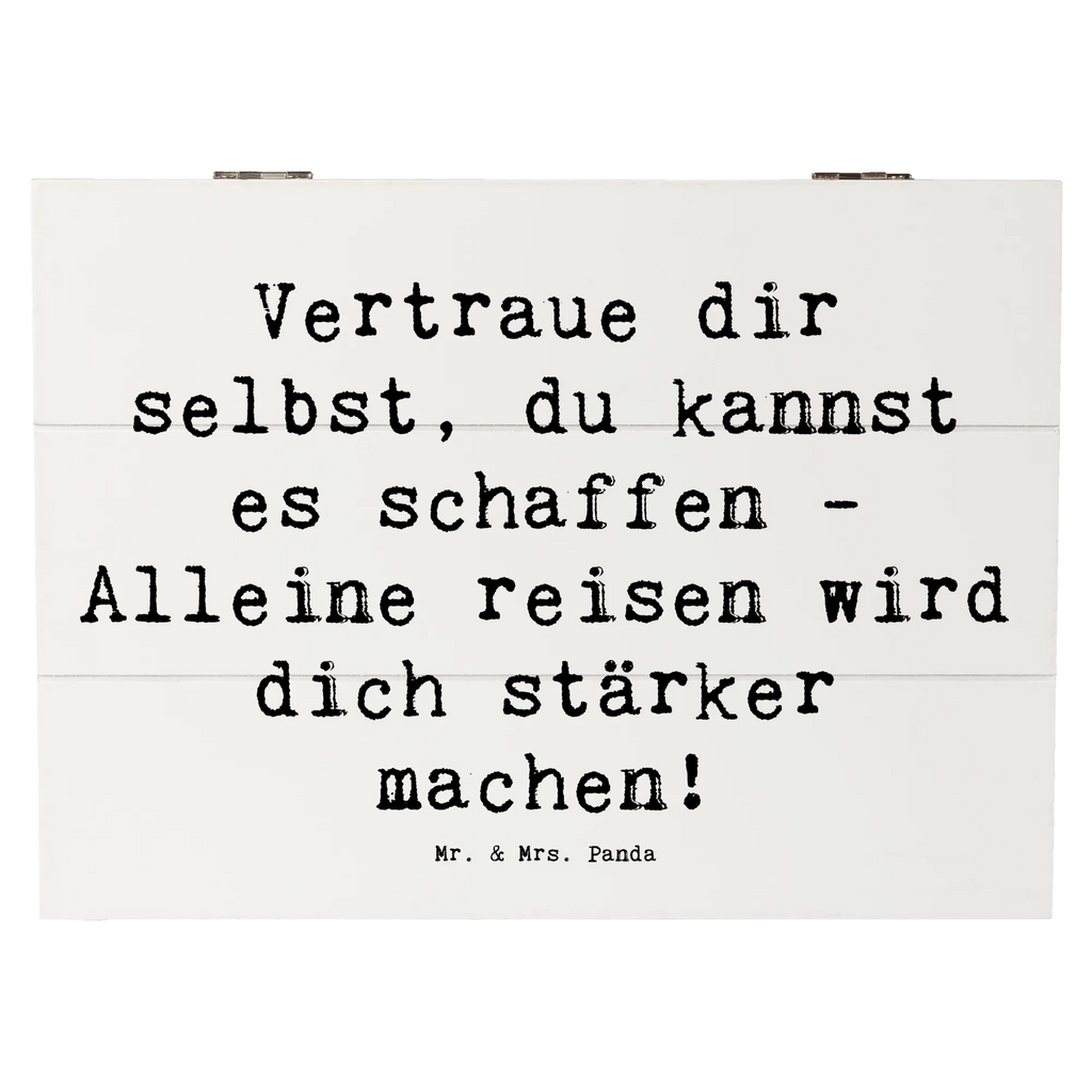 Holzkiste Spruch Alleine Reisen unternehmen Erinnerungskiste, Truhe, Erinnerungsbox, Holzkiste, Schatulle, Geschenkdose, Aufbewahrungsbox, Geschenkbox, Dekokiste, XXL, Schatzkiste, Kiste