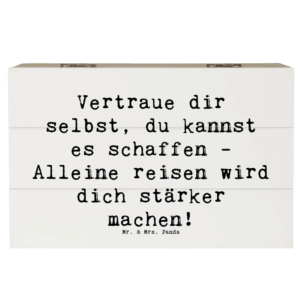 Holzkiste Spruch Alleine Reisen unternehmen Erinnerungskiste, Truhe, Erinnerungsbox, Holzkiste, Schatulle, Geschenkdose, Aufbewahrungsbox, Geschenkbox, Dekokiste, XXL, Schatzkiste, Kiste