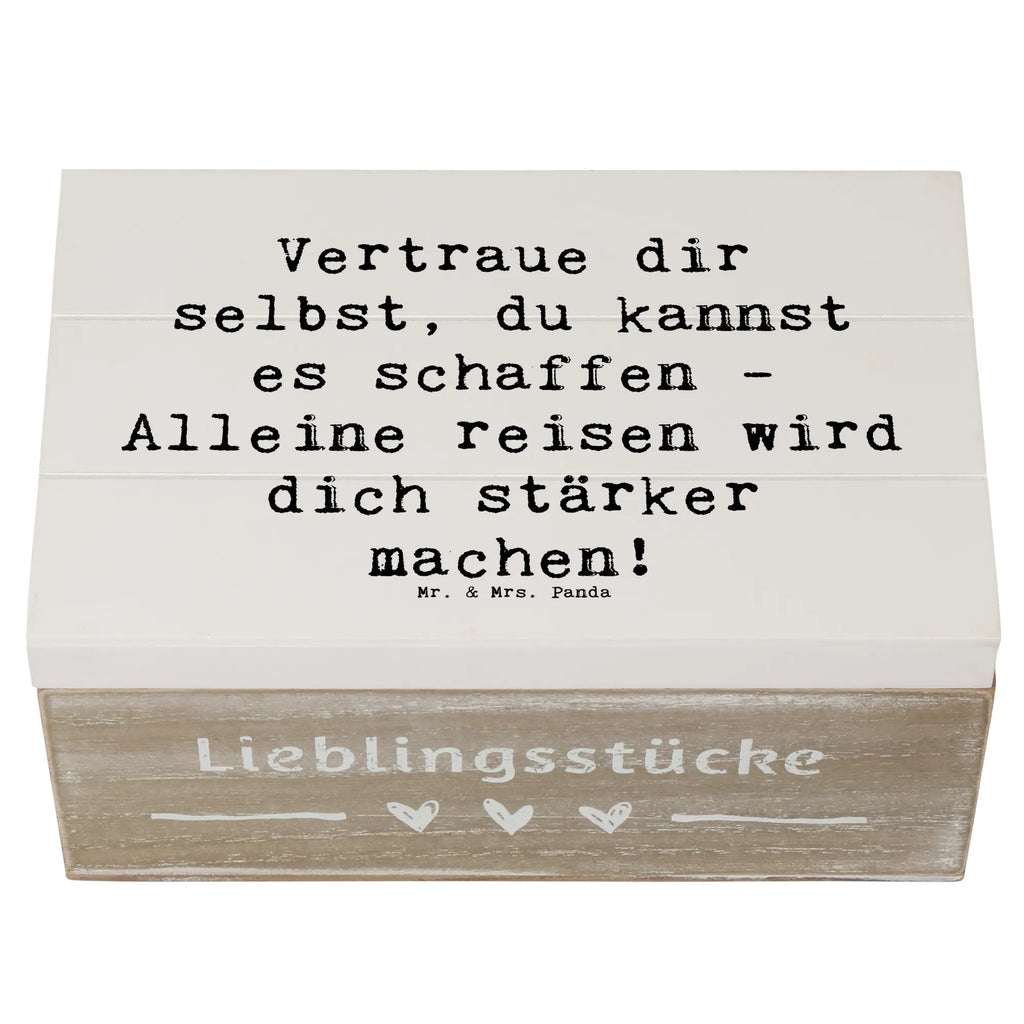Holzkiste Spruch Alleine Reisen unternehmen Erinnerungskiste, Truhe, Erinnerungsbox, Holzkiste, Schatulle, Geschenkdose, Aufbewahrungsbox, Geschenkbox, Dekokiste, XXL, Schatzkiste, Kiste