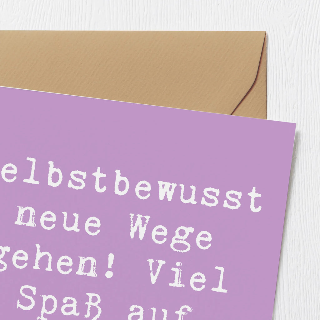 Deluxe Card Saying Selbstbewusst neue Wege gehen! Viel Spaß auf deiner Reise! lustige karten, Hochzeitskarte, Karte, Glückwunschkarte, Gutscheinkarte, sprüche karten, Hochwertige Grußkarte, Grußkarte, Hochwertige Klappkarte, weihnachtskarte, geburtskarte, quadratische karte, abschiedskarte, Klappkarte, Einladungskarte, Geschenkkarte, Geburtstagskarte, Dankeskarte, dekoration, sprüche, zitate, spruch kollektion, inspiration, motivation, lebensweisheiten, geschenkideen, wanddeko, wohnaccessoires, sprüche sammlung, schöne sprüche, glück, liebe, freude, lächeln, alltag verschönern, nachhaltige geschenke, kreativ, einzigartig, shopify, mr and mrs panda