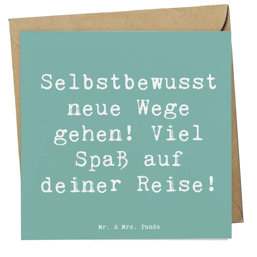 Deluxe Card Saying Selbstbewusst neue Wege gehen! Viel Spaß auf deiner Reise! lustige karten, Hochzeitskarte, Karte, Glückwunschkarte, Gutscheinkarte, sprüche karten, Hochwertige Grußkarte, Grußkarte, Hochwertige Klappkarte, weihnachtskarte, geburtskarte, quadratische karte, abschiedskarte, Klappkarte, Einladungskarte, Geschenkkarte, Geburtstagskarte, Dankeskarte, dekoration, sprüche, zitate, spruch kollektion, inspiration, motivation, lebensweisheiten, geschenkideen, wanddeko, wohnaccessoires, sprüche sammlung, schöne sprüche, glück, liebe, freude, lächeln, alltag verschönern, nachhaltige geschenke, kreativ, einzigartig, shopify, mr and mrs panda
