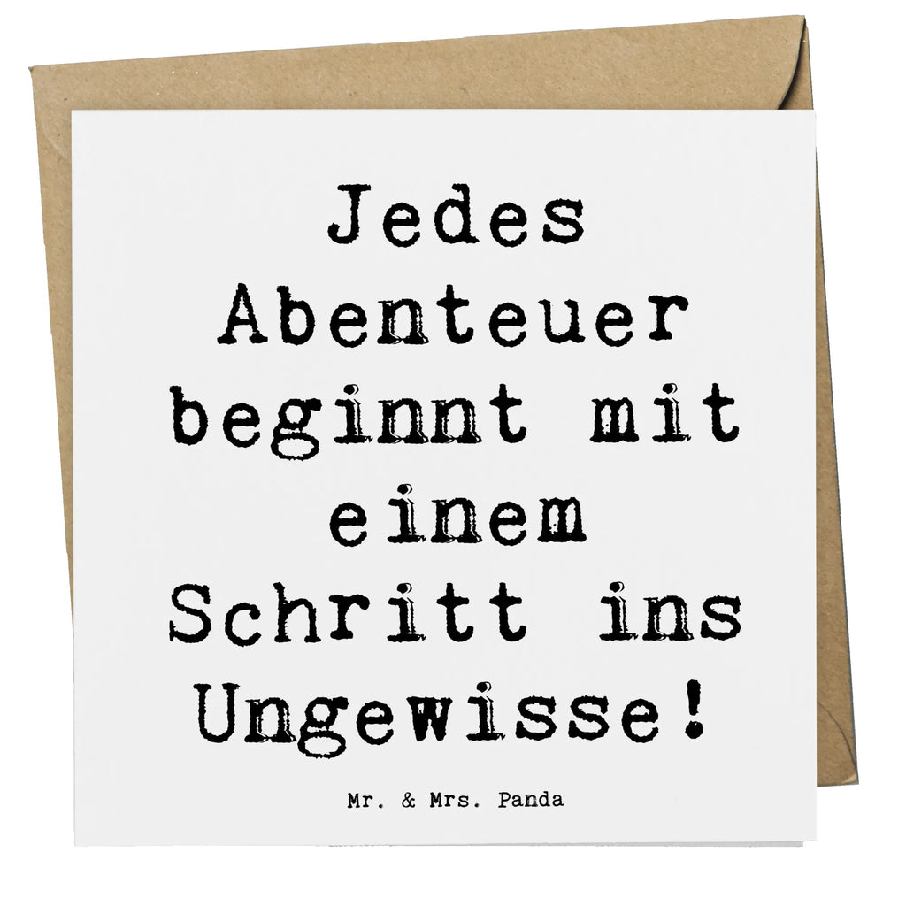 Deluxe Card Saying Jedes Abenteuer beginnt mit einem Schritt ins Ungewisse! Geburtstagskarte, Karte, Hochwertige Klappkarte, Hochwertige Grußkarte, Hochzeitskarte, Klappkarte, Glückwunschkarte, Einladungskarte, Grußkarte