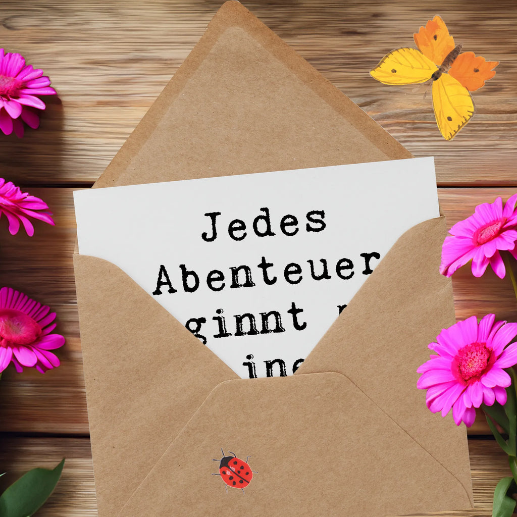 Deluxe Card Saying Jedes Abenteuer beginnt mit einem Schritt ins Ungewisse! Geburtstagskarte, Karte, Hochwertige Klappkarte, Hochwertige Grußkarte, Hochzeitskarte, Klappkarte, Glückwunschkarte, Einladungskarte, Grußkarte