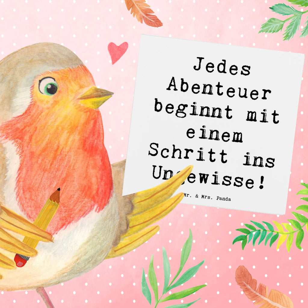 Deluxe Card Saying Jedes Abenteuer beginnt mit einem Schritt ins Ungewisse! Geburtstagskarte, Karte, Hochwertige Klappkarte, Hochwertige Grußkarte, Hochzeitskarte, Klappkarte, Glückwunschkarte, Einladungskarte, Grußkarte