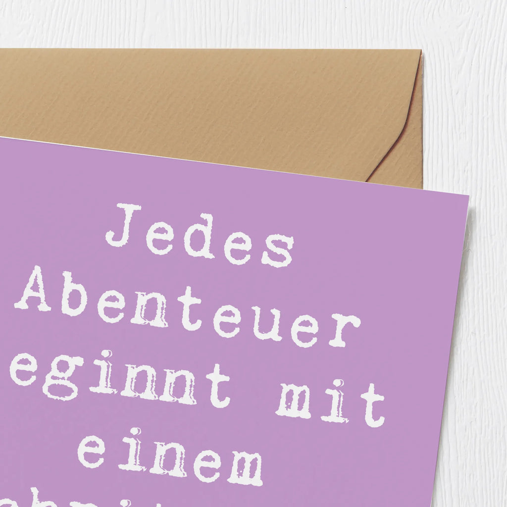Deluxe Card Saying Jedes Abenteuer beginnt mit einem Schritt ins Ungewisse! Geburtstagskarte, Karte, Hochwertige Klappkarte, Hochwertige Grußkarte, Hochzeitskarte, Klappkarte, Glückwunschkarte, Einladungskarte, Grußkarte