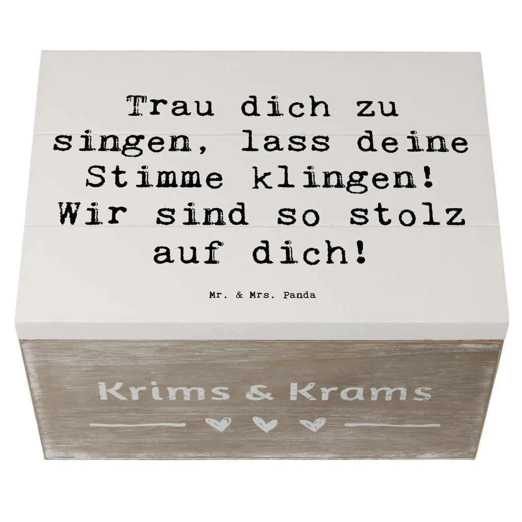 Wooden chest Saying Trau dich zu singen, lass deine Stimme klingen! Wir sind so stolz auf dich! Erinnerungsbox, Kiste, Erinnerungskiste, Geschenkdose, Holzkiste, XXL, Schatzkiste, Truhe, Schatulle, Geschenkbox, Dekokiste, Aufbewahrungsbox