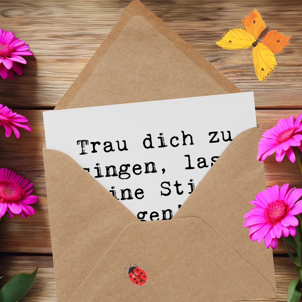 Deluxe Card Saying Trau dich zu singen, lass deine Stimme klingen! Wir sind so stolz auf dich! Hochzeitskarte, Hochwertige Klappkarte, Geburtstagskarte, Karte, Klappkarte, Einladungskarte, Glückwunschkarte, Hochwertige Grußkarte, Grußkarte