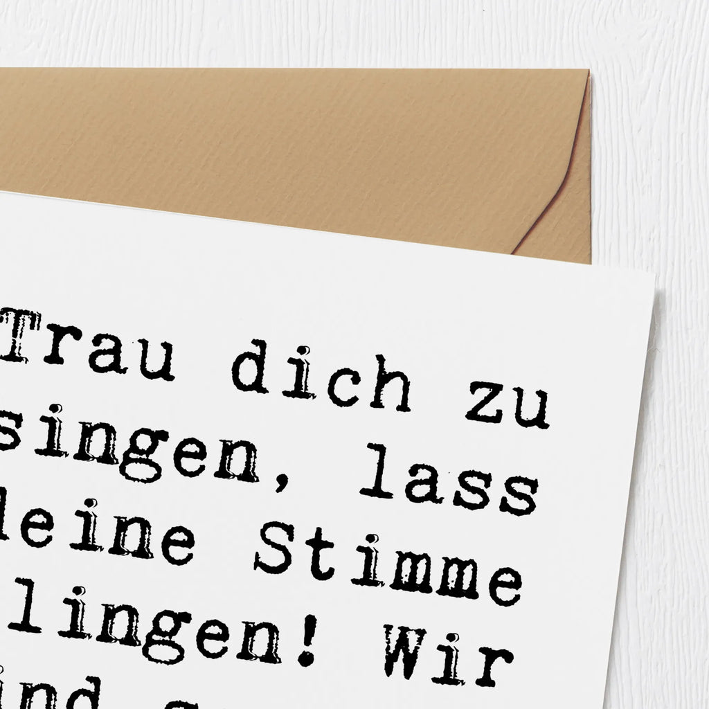 Deluxe Card Saying Trau dich zu singen, lass deine Stimme klingen! Wir sind so stolz auf dich! Hochzeitskarte, Hochwertige Klappkarte, Geburtstagskarte, Karte, Klappkarte, Einladungskarte, Glückwunschkarte, Hochwertige Grußkarte, Grußkarte