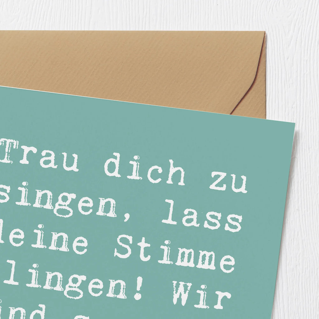 Deluxe Card Saying Trau dich zu singen, lass deine Stimme klingen! Wir sind so stolz auf dich! Hochzeitskarte, Hochwertige Klappkarte, Geburtstagskarte, Karte, Klappkarte, Einladungskarte, Glückwunschkarte, Hochwertige Grußkarte, Grußkarte