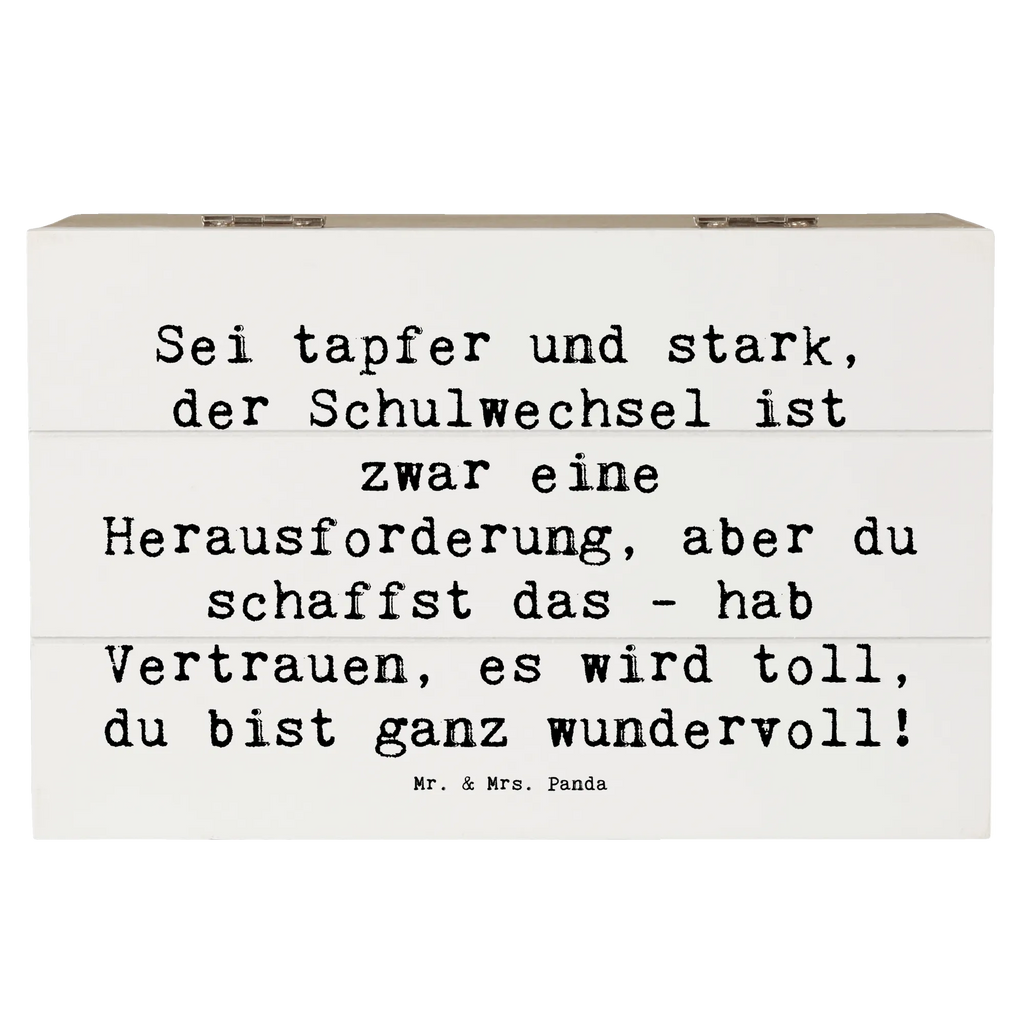 Wooden chest Saying Sei tapfer und stark, der Schulwechsel ist zwar eine Herausforderung, aber du schaffst das - hab Vertrauen, es wird toll, du bist ganz wundervoll! Schatulle, Geschenkbox, Erinnerungsbox, XXL, Kiste, Erinnerungskiste, Truhe, Schatzkiste, Geschenkdose, Aufbewahrungsbox, Holzkiste, Dekokiste