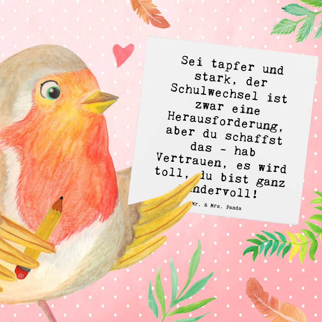 Deluxe Karte Spruch Einen Schulwechsel bewältigen Hochwertige Grußkarte, Karte, Hochwertige Klappkarte, Einladungskarte, Hochzeitskarte, Klappkarte, Glückwunschkarte, Grußkarte, Geburtstagskarte, sprüche, zitate, spruch kollektion, inspiration, motivation, lebensweisheiten, geschenkideen, wanddeko, wohnaccessoires, sprüche sammlung, schöne sprüche, glück, liebe, freude, lächeln, alltag verschönern, nachhaltige geschenke, dekoration, kreativ, einzigartig, shopify, mr and mrs panda