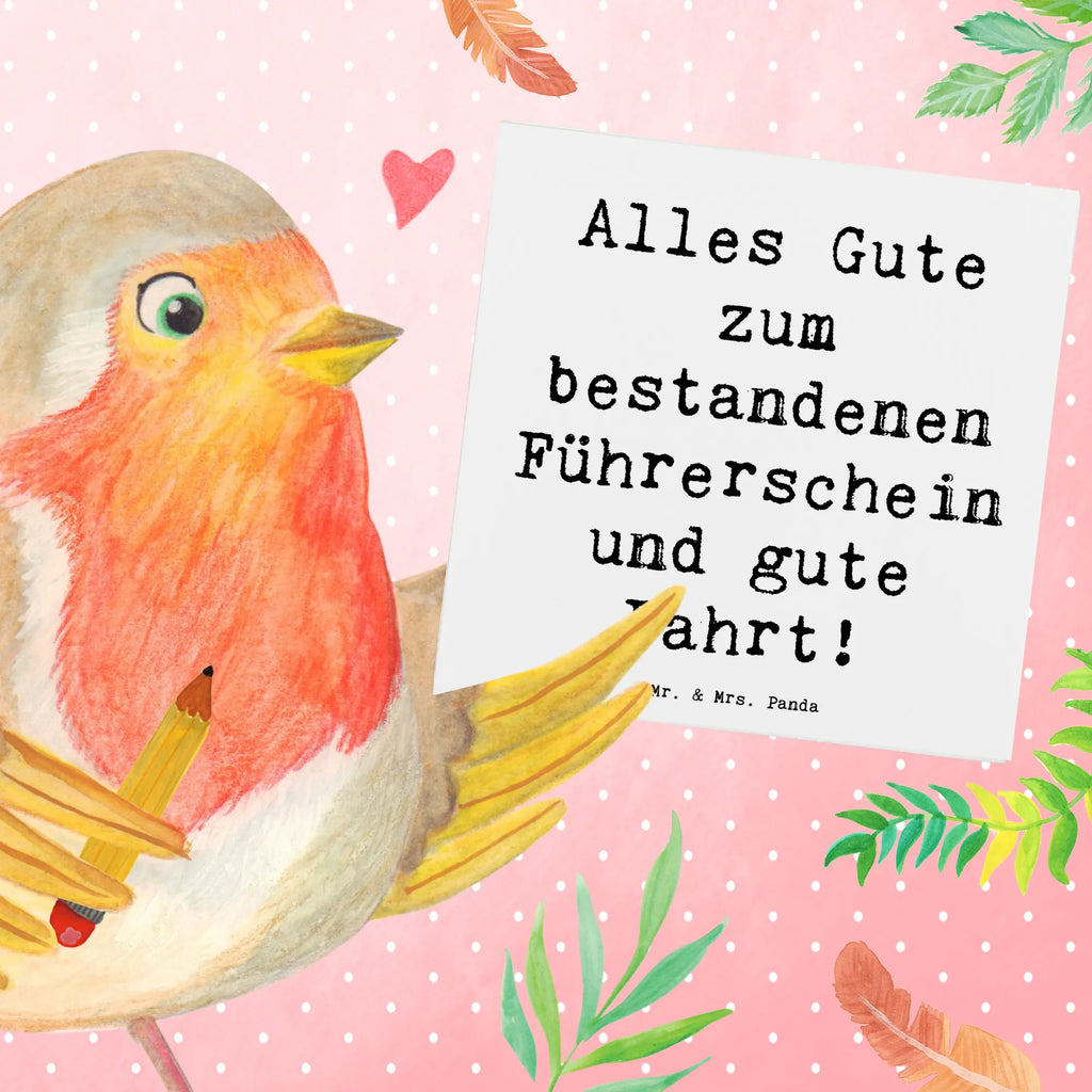 Deluxe Card Saying Alles Gute zum bestandenen Führerschein und gute Fahrt! Glückwunschkarte, doppelkarte, Klappkarte, anlasskarte, faltkarte, Grußkarte, shopify, schöne sprüche, liebe, freude, lebensweisheiten, alltag verschönern, spruch kollektion, geschenkideen, Einzigartig, mr and mrs panda, sprüche, Kreativ, Dekoration, nachhaltige geschenke, zitate, glück, sprüche sammlung, motivation, wanddeko, inspiration, wohnaccessoires, Lächeln