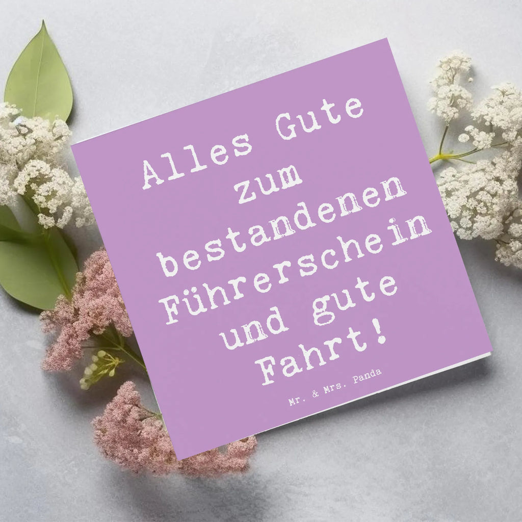 Deluxe Card Saying Alles Gute zum bestandenen Führerschein und gute Fahrt! Glückwunschkarte, doppelkarte, Klappkarte, anlasskarte, faltkarte, Grußkarte, shopify, schöne sprüche, liebe, freude, lebensweisheiten, alltag verschönern, spruch kollektion, geschenkideen, Einzigartig, mr and mrs panda, sprüche, Kreativ, Dekoration, nachhaltige geschenke, zitate, glück, sprüche sammlung, motivation, wanddeko, inspiration, wohnaccessoires, Lächeln