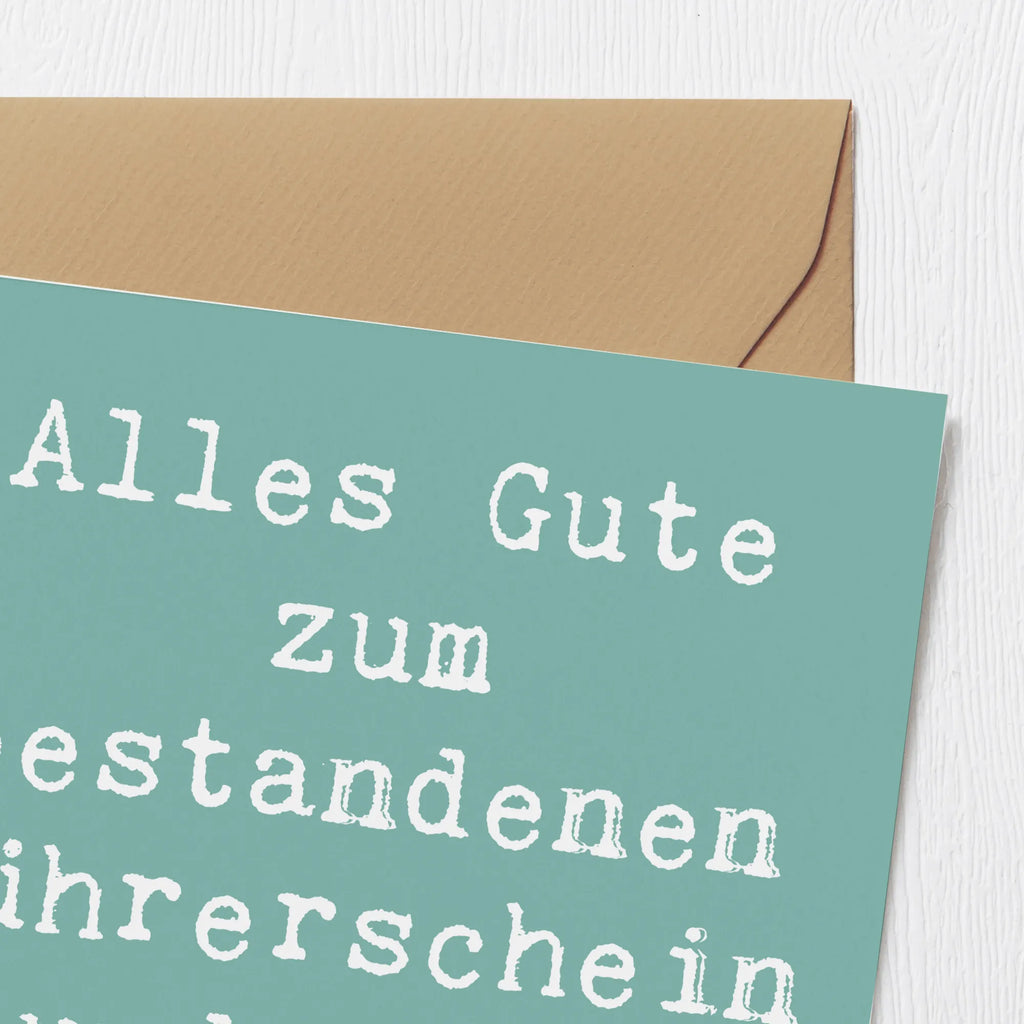 Deluxe Card Saying Alles Gute zum bestandenen Führerschein und gute Fahrt! Glückwunschkarte, doppelkarte, Klappkarte, anlasskarte, faltkarte, Grußkarte, shopify, schöne sprüche, liebe, freude, lebensweisheiten, alltag verschönern, spruch kollektion, geschenkideen, Einzigartig, mr and mrs panda, sprüche, Kreativ, Dekoration, nachhaltige geschenke, zitate, glück, sprüche sammlung, motivation, wanddeko, inspiration, wohnaccessoires, Lächeln