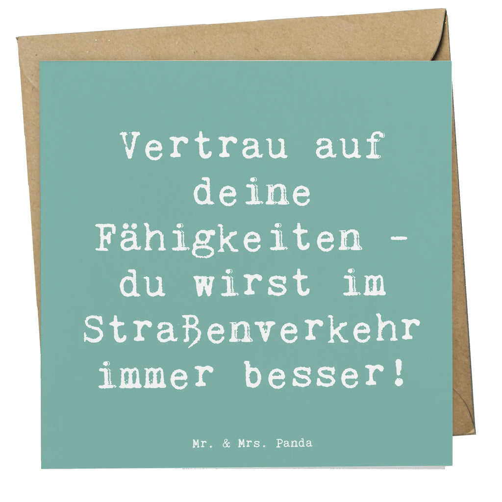 Deluxe Karte Spruch Erste Erfahrungen im Straßenverkehr machen sprüche karten, Einladungskarte, lustige karten, Klappkarte, Hochwertige Klappkarte, Gutscheinkarte, quadratische karte, Geburtstagskarte, Glückwunschkarte, weihnachtskarte, abschiedskarte, Hochwertige Grußkarte, Karte, Dankeskarte, Geschenkkarte, geburtskarte, Hochzeitskarte, Grußkarte, dekoration, sprüche, zitate, spruch kollektion, inspiration, motivation, lebensweisheiten, geschenkideen, wanddeko, wohnaccessoires, sprüche sammlung, schöne sprüche, glück, liebe, freude, lächeln, alltag verschönern, nachhaltige geschenke, kreativ, einzigartig, shopify, mr and mrs panda