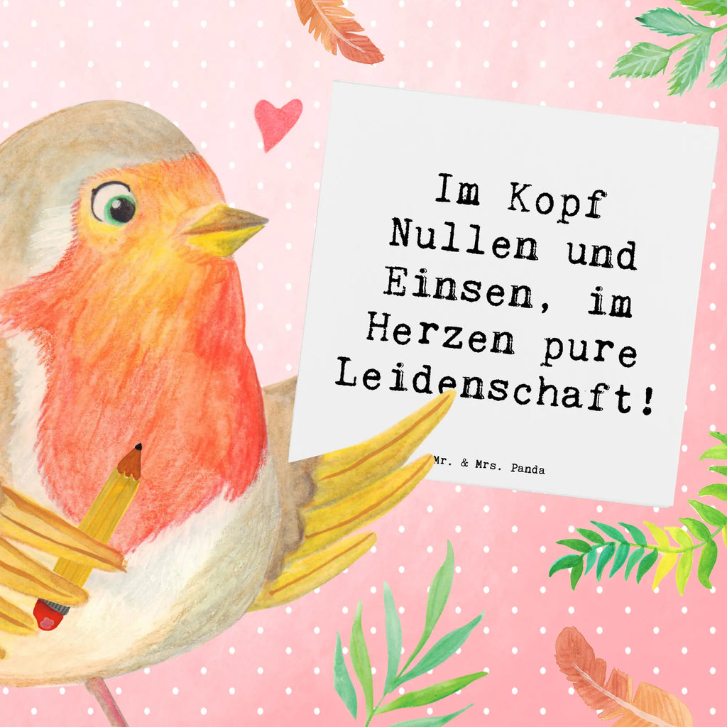 Deluxe Card Saying Im Kopf Nullen und Einsen, im Herzen pure Leidenschaft! Grußkarte, Geburtstagskarte, Hochzeitskarte, Klappkarte, Hochwertige Grußkarte, Karte, Glückwunschkarte, Einladungskarte, Hochwertige Klappkarte, Beruf, Ausbildung, Jubiläum, Abschied, Rente, Kollege, Kollegin, Geschenk, Schenken, Arbeitskollege, Mitarbeiter, Firma, Danke, Dankeschön