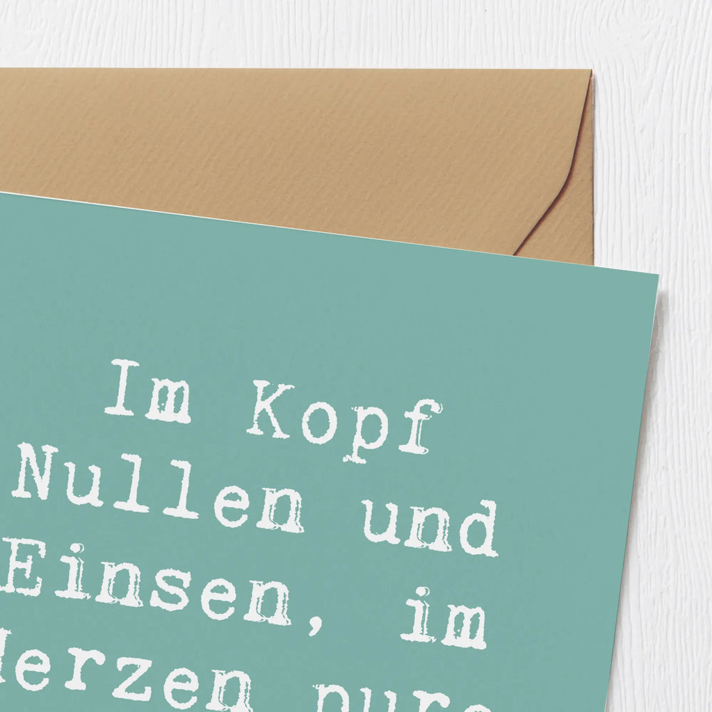 Deluxe Card Saying Im Kopf Nullen und Einsen, im Herzen pure Leidenschaft! Grußkarte, Geburtstagskarte, Hochzeitskarte, Klappkarte, Hochwertige Grußkarte, Karte, Glückwunschkarte, Einladungskarte, Hochwertige Klappkarte, Beruf, Ausbildung, Jubiläum, Abschied, Rente, Kollege, Kollegin, Geschenk, Schenken, Arbeitskollege, Mitarbeiter, Firma, Danke, Dankeschön