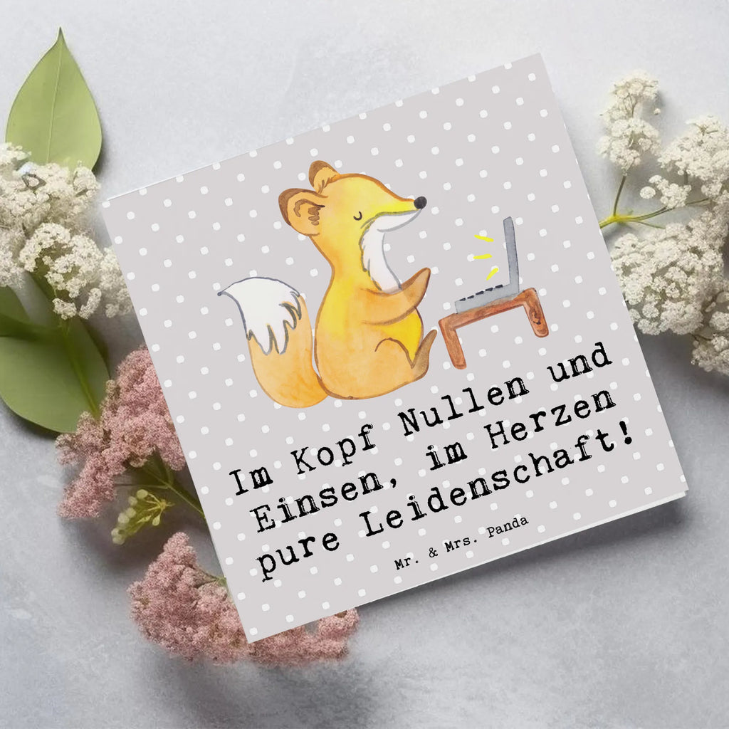 Deluxe Card Im Kopf Nullen und Einsen, im Herzen pure Leidenschaft! Hochzeitskarte, Glückwunschkarte, Karte, Geburtstagskarte, Hochwertige Klappkarte, Grußkarte, Einladungskarte, Hochwertige Grußkarte, Klappkarte, Beruf, Ausbildung, Jubiläum, Abschied, Rente, Kollege, Kollegin, Geschenk, Schenken, Arbeitskollege, Mitarbeiter, Firma, Danke, Dankeschön
