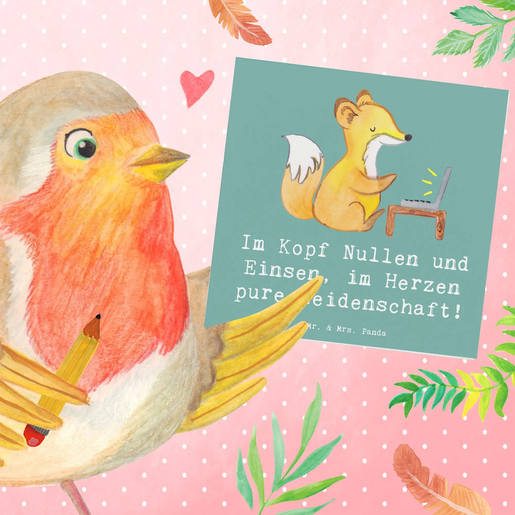 Deluxe Card Im Kopf Nullen und Einsen, im Herzen pure Leidenschaft! Hochzeitskarte, Glückwunschkarte, Karte, Geburtstagskarte, Hochwertige Klappkarte, Grußkarte, Einladungskarte, Hochwertige Grußkarte, Klappkarte, Beruf, Ausbildung, Jubiläum, Abschied, Rente, Kollege, Kollegin, Geschenk, Schenken, Arbeitskollege, Mitarbeiter, Firma, Danke, Dankeschön