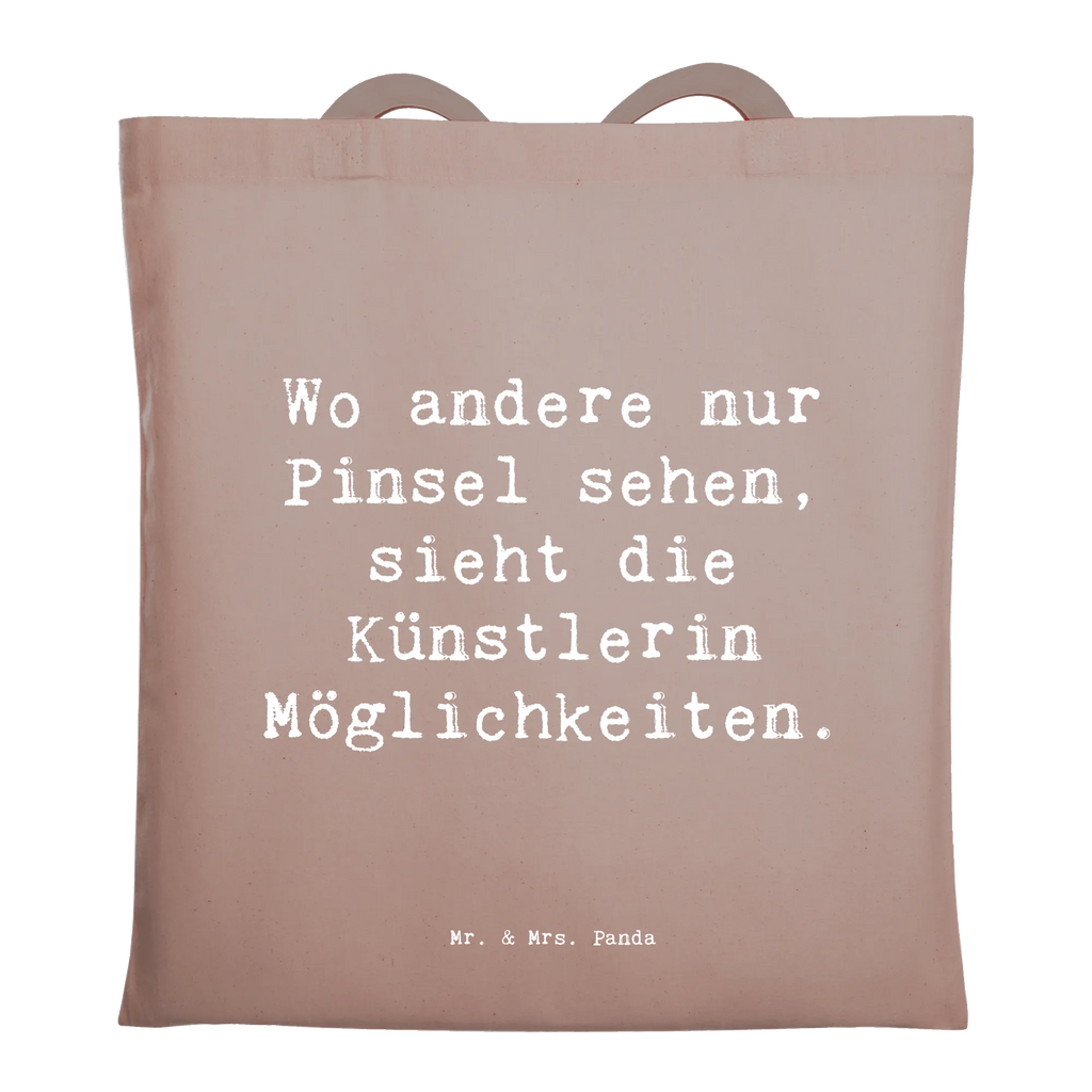 Tragetasche Wo andere nur Pinsel sehen, sieht die Künstlerin Möglichkeiten. Beuteltasche, Beutel, Einkaufstasche, Jutebeutel, Stoffbeutel, Tasche, Shopper, Umhängetasche, Strandtasche, Schultertasche, Stofftasche, Tragetasche, Badetasche, Jutetasche, Einkaufstüte, Laptoptasche, Beruf, Ausbildung, Jubiläum, Abschied, Rente, Kollege, Kollegin, Geschenk, Schenken, Arbeitskollege, Mitarbeiter, Firma, Danke, Dankeschön