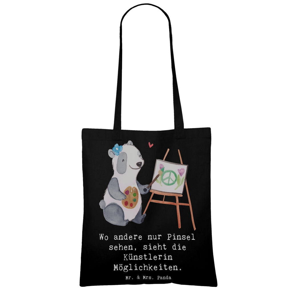 Tote bag Wo andere nur Pinsel sehen, sieht die Künstlerin Möglichkeiten. Schultertasche, Umhängetasche, Tragetasche, Jutebeutel, Beuteltasche, Einkaufstasche, Laptoptasche, Strandtasche, Tasche, Badetasche, Shopper, Einkaufstüte, Stoffbeutel, Stofftasche, Beutel, Jutetasche, Beruf, Ausbildung, Jubiläum, Abschied, Rente, Kollege, Kollegin, Geschenk, Schenken, Arbeitskollege, Mitarbeiter, Firma, Danke, Dankeschön