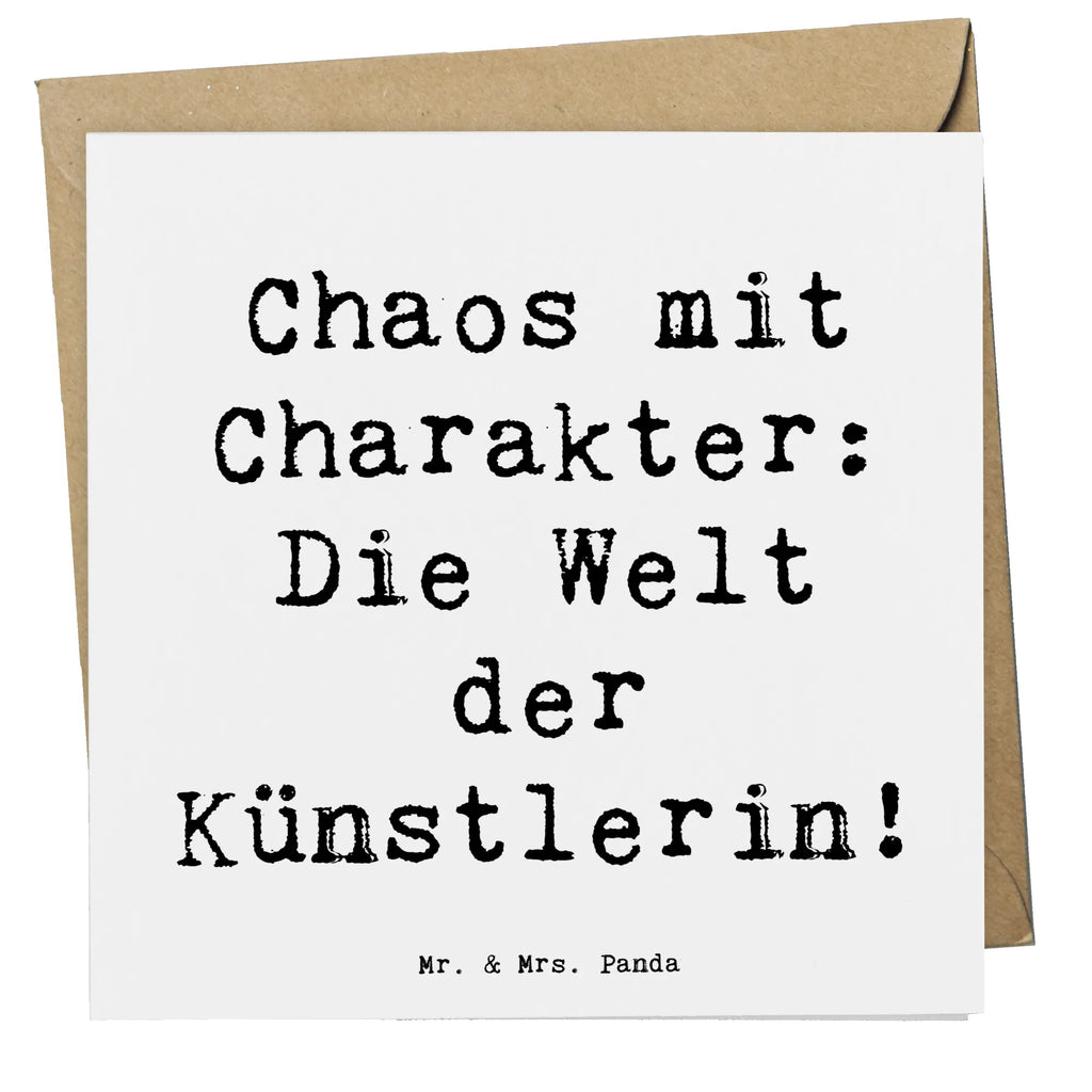 Deluxe Card Saying Chaos mit Charakter: Die Welt der Künstlerin! Karte, Geburtstagskarte, Hochzeitskarte, Glückwunschkarte, Klappkarte, Hochwertige Klappkarte, Grußkarte, Hochwertige Grußkarte, Einladungskarte, Beruf, Ausbildung, Jubiläum, Abschied, Rente, Kollege, Kollegin, Geschenk, Schenken, Arbeitskollege, Mitarbeiter, Firma, Danke, Dankeschön
