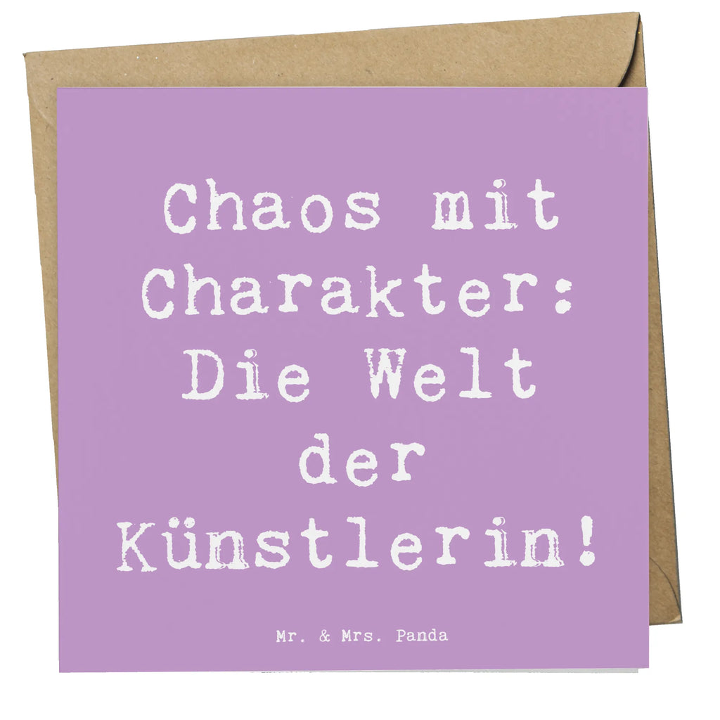 Deluxe Card Saying Chaos mit Charakter: Die Welt der Künstlerin! Karte, Geburtstagskarte, Hochzeitskarte, Glückwunschkarte, Klappkarte, Hochwertige Klappkarte, Grußkarte, Hochwertige Grußkarte, Einladungskarte, Beruf, Ausbildung, Jubiläum, Abschied, Rente, Kollege, Kollegin, Geschenk, Schenken, Arbeitskollege, Mitarbeiter, Firma, Danke, Dankeschön