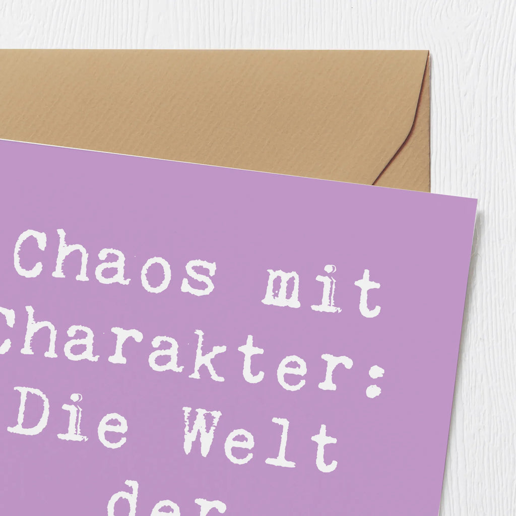 Deluxe Card Saying Chaos mit Charakter: Die Welt der Künstlerin! Karte, Geburtstagskarte, Hochzeitskarte, Glückwunschkarte, Klappkarte, Hochwertige Klappkarte, Grußkarte, Hochwertige Grußkarte, Einladungskarte, Beruf, Ausbildung, Jubiläum, Abschied, Rente, Kollege, Kollegin, Geschenk, Schenken, Arbeitskollege, Mitarbeiter, Firma, Danke, Dankeschön