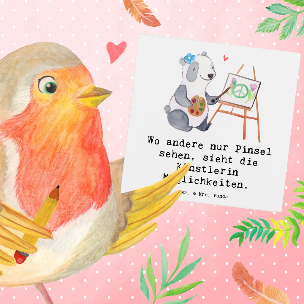 Deluxe Card Wo andere nur Pinsel sehen, sieht die Künstlerin Möglichkeiten. Einladungskarte, Hochwertige Grußkarte, Hochwertige Klappkarte, Karte, Geburtstagskarte, Glückwunschkarte, Grußkarte, Klappkarte, Hochzeitskarte, Beruf, Ausbildung, Jubiläum, Abschied, Rente, Kollege, Kollegin, Geschenk, Schenken, Arbeitskollege, Mitarbeiter, Firma, Danke, Dankeschön