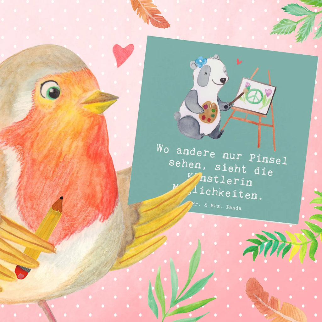 Deluxe Card Wo andere nur Pinsel sehen, sieht die Künstlerin Möglichkeiten. Einladungskarte, Hochwertige Grußkarte, Hochwertige Klappkarte, Karte, Geburtstagskarte, Glückwunschkarte, Grußkarte, Klappkarte, Hochzeitskarte, Beruf, Ausbildung, Jubiläum, Abschied, Rente, Kollege, Kollegin, Geschenk, Schenken, Arbeitskollege, Mitarbeiter, Firma, Danke, Dankeschön