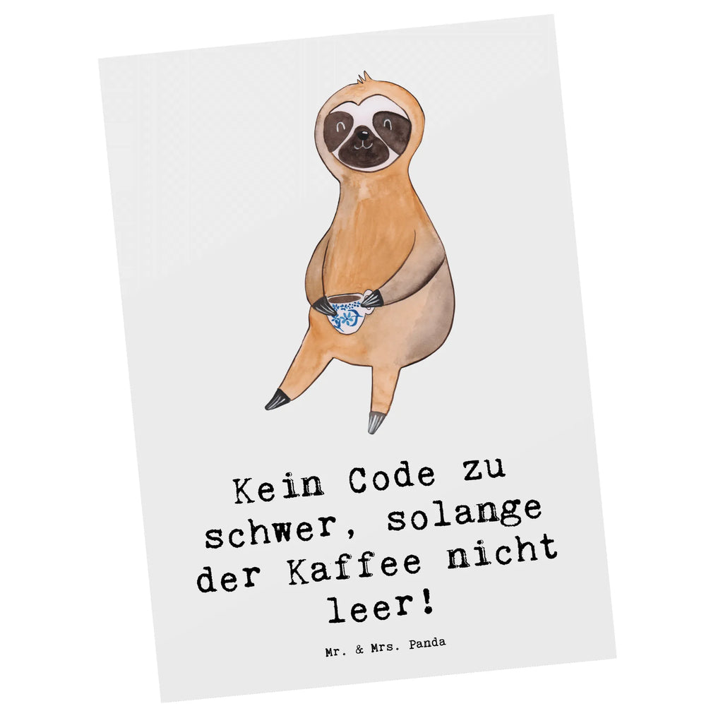 Postcard Kein Code zu schwer, solange der Kaffee nicht leer! Karte, Geschenkkarte, Postkarte, Einladungskarte, Dankeskarte, Einladung, Grußkarte, Ansichtskarte, Ansichtskarten, Geburtstagskarte, Einladungskarten Geburtstag, Einladung Geburtstag, Beruf, Ausbildung, Jubiläum, Abschied, Rente, Kollege, Kollegin, Geschenk, Schenken, Arbeitskollege, Mitarbeiter, Firma, Danke, Dankeschön
