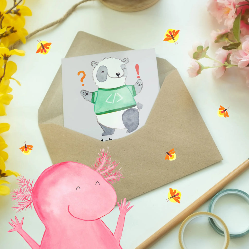 Greetings card Wenn ich es nicht reparieren kann, ist es kein Bug, sondern ein Feature. Karte, Einladungskarte, Geburtstagskarte, Klappkarte, Hochzeitskarte, Glückwunschkarte, Grußkarte, Ansichtskarten, Beruf, Ausbildung, Jubiläum, Abschied, Rente, Kollege, Kollegin, Geschenk, Schenken, Arbeitskollege, Mitarbeiter, Firma, Danke, Dankeschön