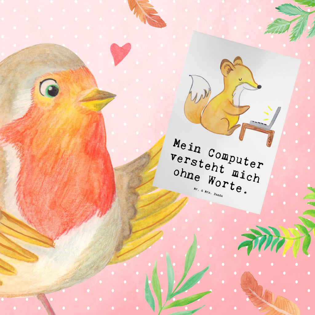 Greetings card Mein Computer versteht mich ohne Worte. Geburtstagskarte, Ansichtskarten, Hochzeitskarte, Klappkarte, Einladungskarte, Grußkarte, Glückwunschkarte, Karte, Beruf, Ausbildung, Jubiläum, Abschied, Rente, Kollege, Kollegin, Geschenk, Schenken, Arbeitskollege, Mitarbeiter, Firma, Danke, Dankeschön