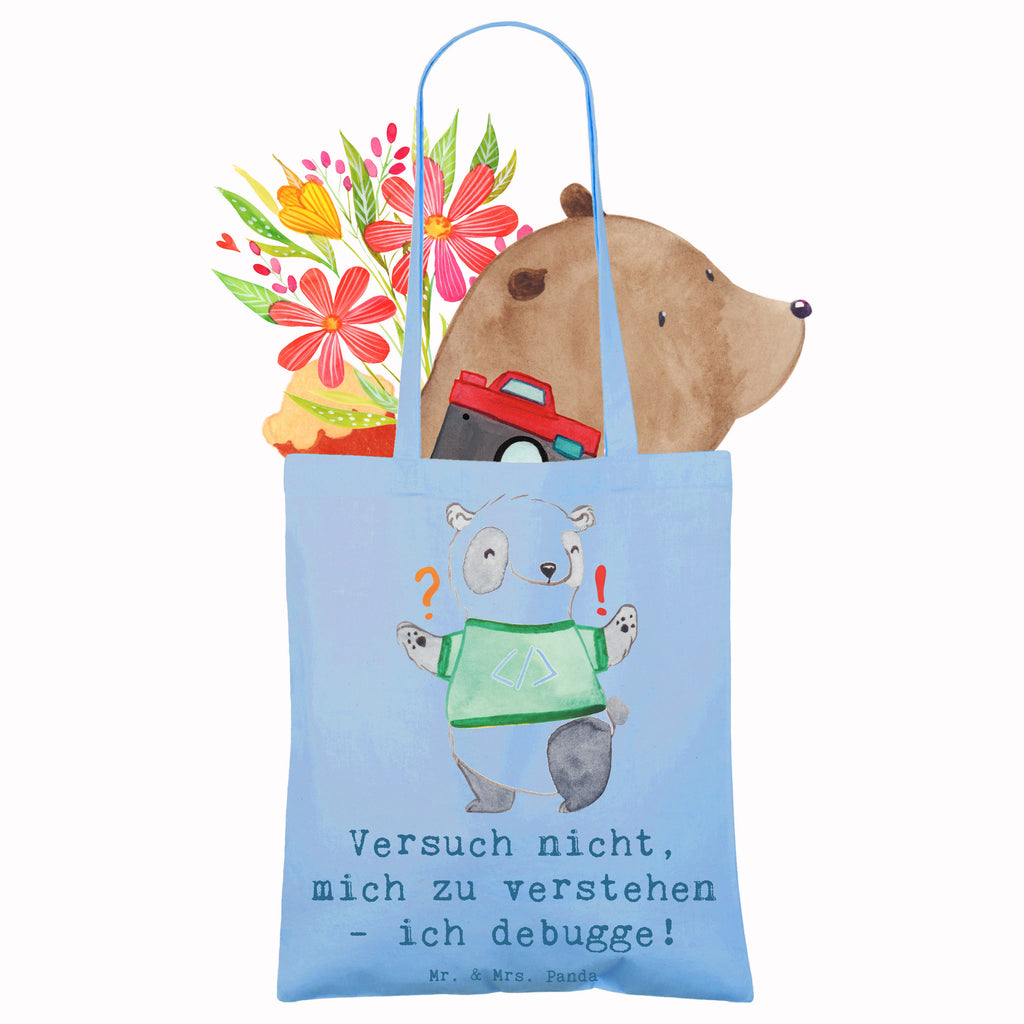 Tote bag Versuch nicht, mich zu verstehen - ich debugge! Shopper, Beutel, Laptoptasche, Umhängetasche, Badetasche, Tasche, Tragetasche, Jutebeutel, Einkaufstasche, Strandtasche, Stofftasche, Schultertasche, Einkaufstüte, Jutetasche, Beuteltasche, Stoffbeutel, Beruf, Ausbildung, Jubiläum, Abschied, Rente, Kollege, Kollegin, Geschenk, Schenken, Arbeitskollege, Mitarbeiter, Firma, Danke, Dankeschön