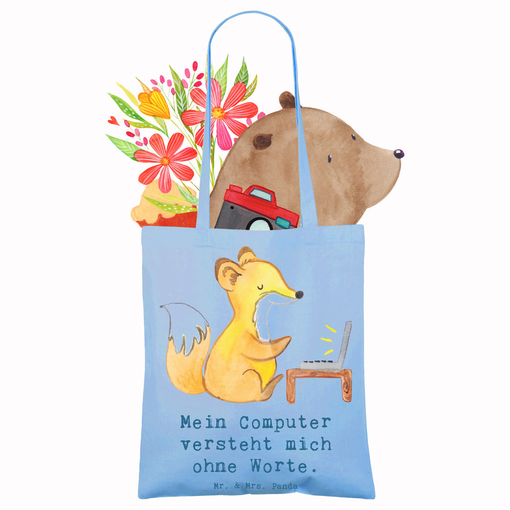 Tote bag Mein Computer versteht mich ohne Worte. Beutel, Schultertasche, Stofftasche, Strandtasche, Jutebeutel, Laptoptasche, Badetasche, Jutetasche, Einkaufstasche, Tragetasche, Tasche, Stoffbeutel, Shopper, Einkaufstüte, Umhängetasche, Beuteltasche, Beruf, Ausbildung, Jubiläum, Abschied, Rente, Kollege, Kollegin, Geschenk, Schenken, Arbeitskollege, Mitarbeiter, Firma, Danke, Dankeschön
