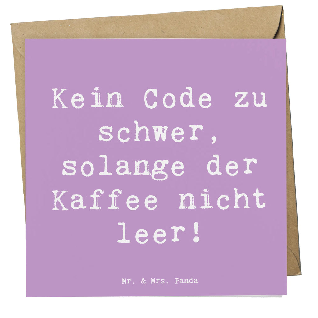 Deluxe Card Saying Kein Code zu schwer, solange der Kaffee nicht leer! Karte, Einladungskarte, Hochwertige Klappkarte, Geburtstagskarte, Hochwertige Grußkarte, Klappkarte, Hochzeitskarte, Glückwunschkarte, Grußkarte, Beruf, Ausbildung, Jubiläum, Abschied, Rente, Kollege, Kollegin, Geschenk, Schenken, Arbeitskollege, Mitarbeiter, Firma, Danke, Dankeschön