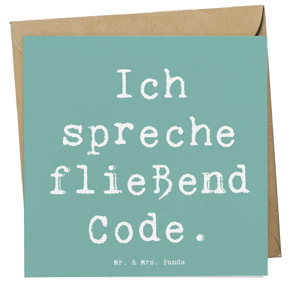 Deluxe Card Saying Ich spreche fließend Code. Klappkarte, Karte, Hochwertige Grußkarte, Grußkarte, Hochwertige Klappkarte, Einladungskarte, Geburtstagskarte, Glückwunschkarte, Hochzeitskarte, Beruf, Ausbildung, Jubiläum, Abschied, Rente, Kollege, Kollegin, Geschenk, Schenken, Arbeitskollege, Mitarbeiter, Firma, Danke, Dankeschön