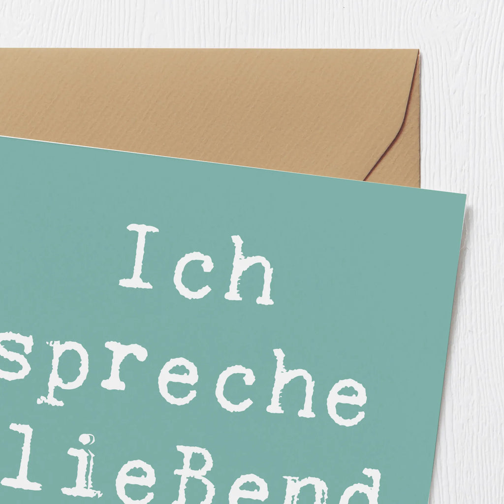 Deluxe Card Saying Ich spreche fließend Code. Klappkarte, Karte, Hochwertige Grußkarte, Grußkarte, Hochwertige Klappkarte, Einladungskarte, Geburtstagskarte, Glückwunschkarte, Hochzeitskarte, Beruf, Ausbildung, Jubiläum, Abschied, Rente, Kollege, Kollegin, Geschenk, Schenken, Arbeitskollege, Mitarbeiter, Firma, Danke, Dankeschön