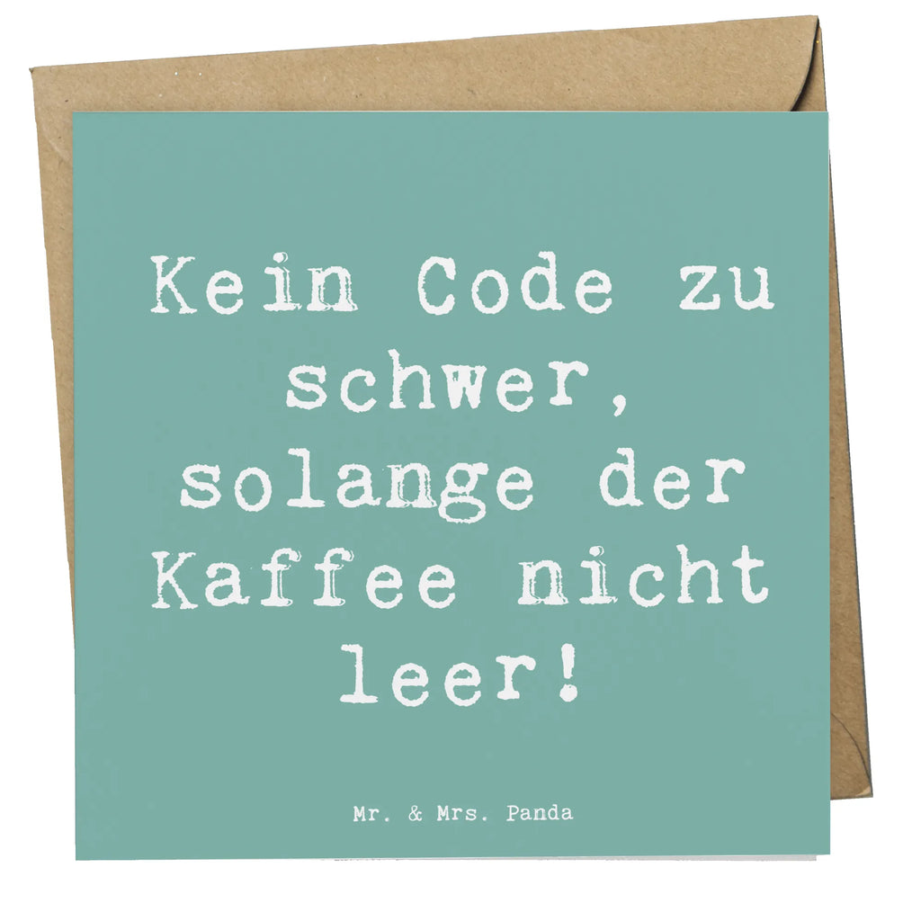Deluxe Card Saying Kein Code zu schwer, solange der Kaffee nicht leer! Karte, Einladungskarte, Hochwertige Klappkarte, Geburtstagskarte, Hochwertige Grußkarte, Klappkarte, Hochzeitskarte, Glückwunschkarte, Grußkarte, Beruf, Ausbildung, Jubiläum, Abschied, Rente, Kollege, Kollegin, Geschenk, Schenken, Arbeitskollege, Mitarbeiter, Firma, Danke, Dankeschön